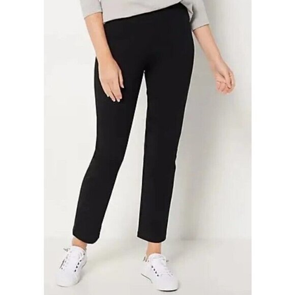 Susan Graver Weekend Regular Premium Stretch Slim- Leg Ankle Black X-Small - Picture 1 of 1